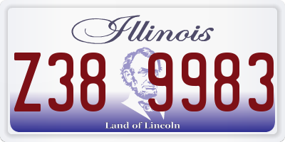 IL license plate Z389983