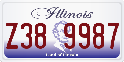 IL license plate Z389987