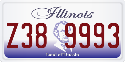 IL license plate Z389993