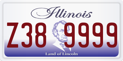 IL license plate Z389999