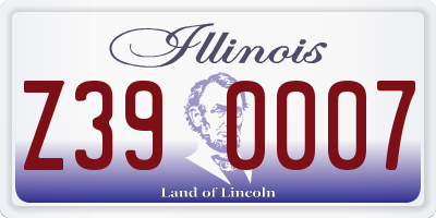 IL license plate Z390007