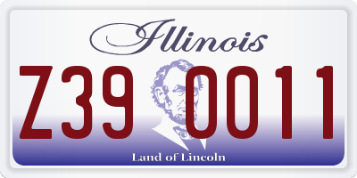 IL license plate Z390011