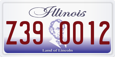 IL license plate Z390012