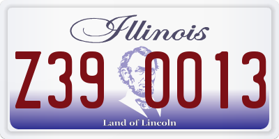 IL license plate Z390013