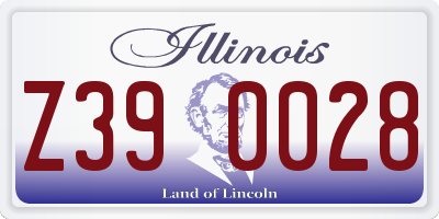 IL license plate Z390028