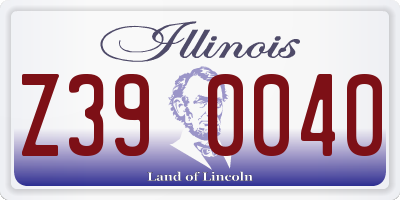 IL license plate Z390040