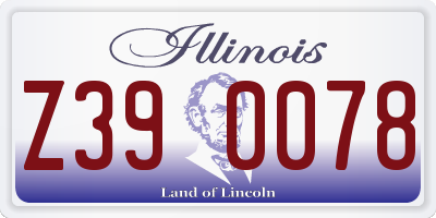 IL license plate Z390078