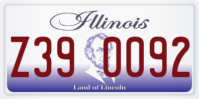 IL license plate Z390092