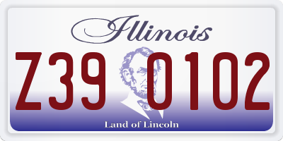 IL license plate Z390102