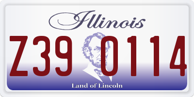 IL license plate Z390114