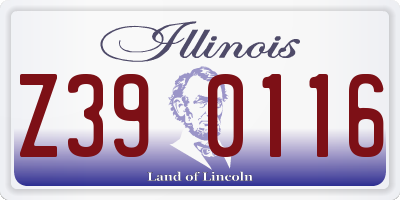 IL license plate Z390116