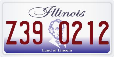 IL license plate Z390212