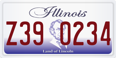 IL license plate Z390234