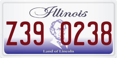 IL license plate Z390238