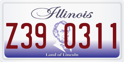 IL license plate Z390311