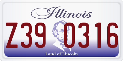IL license plate Z390316