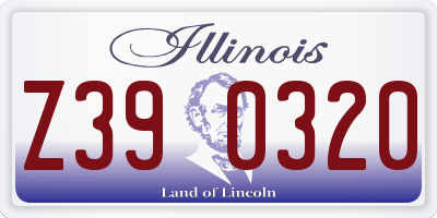 IL license plate Z390320