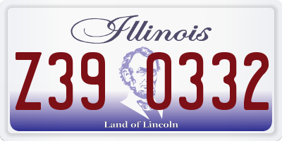 IL license plate Z390332