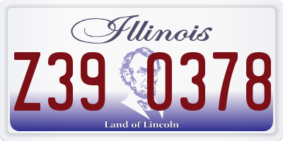 IL license plate Z390378