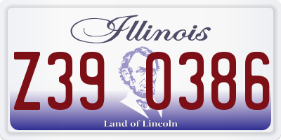 IL license plate Z390386