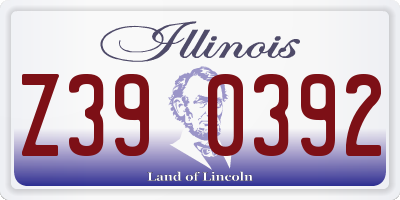 IL license plate Z390392