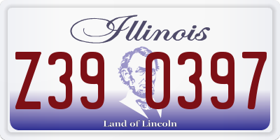 IL license plate Z390397