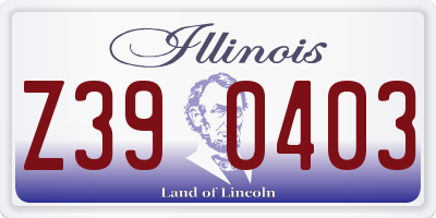IL license plate Z390403