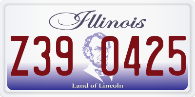 IL license plate Z390425