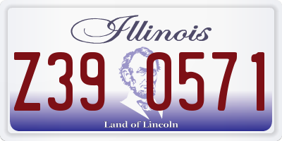 IL license plate Z390571