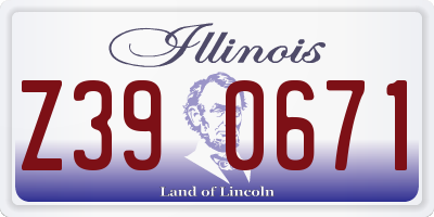 IL license plate Z390671