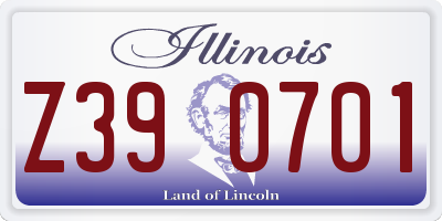 IL license plate Z390701