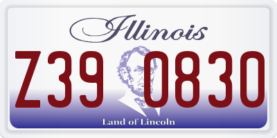 IL license plate Z390830