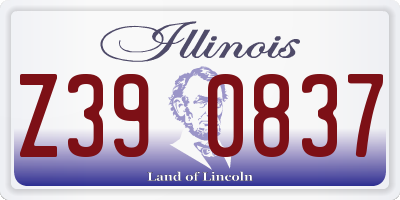 IL license plate Z390837