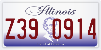 IL license plate Z390914