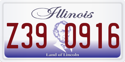 IL license plate Z390916