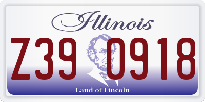 IL license plate Z390918