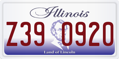 IL license plate Z390920
