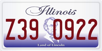 IL license plate Z390922