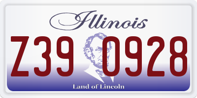 IL license plate Z390928