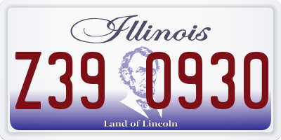 IL license plate Z390930