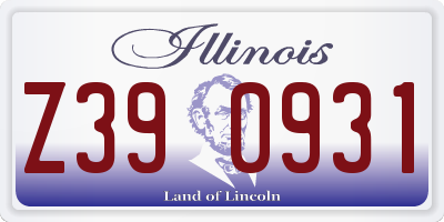 IL license plate Z390931