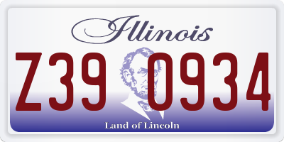 IL license plate Z390934