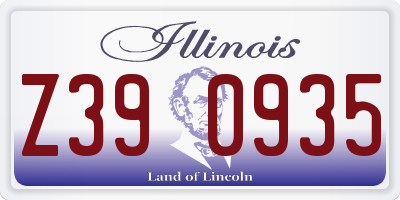 IL license plate Z390935
