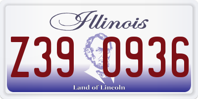 IL license plate Z390936