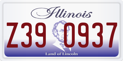 IL license plate Z390937