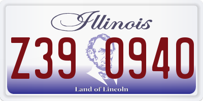 IL license plate Z390940
