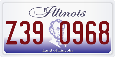 IL license plate Z390968
