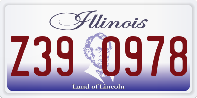 IL license plate Z390978