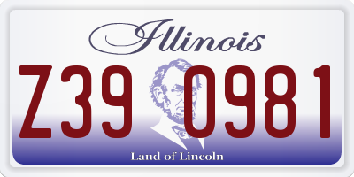 IL license plate Z390981