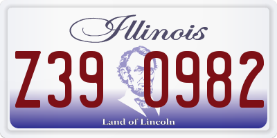 IL license plate Z390982